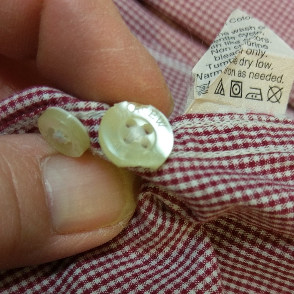 J. Crew Red Checked Button-Down, Size Large - image 7